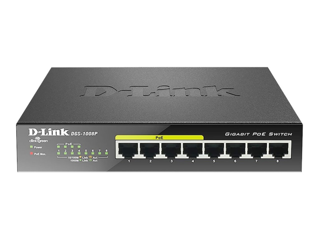 Example of a PoE-enabled network switch