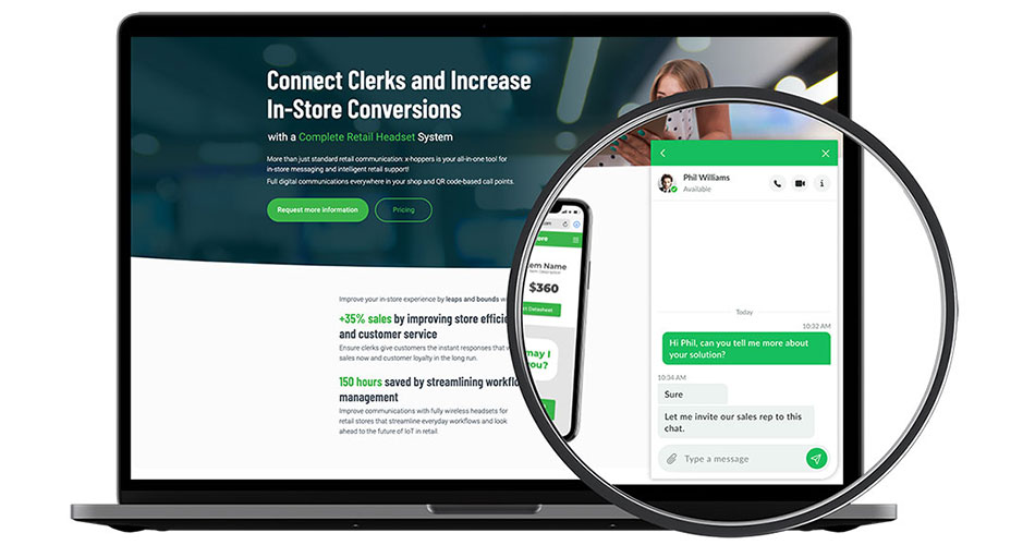 Retail Communication on Landing Pages